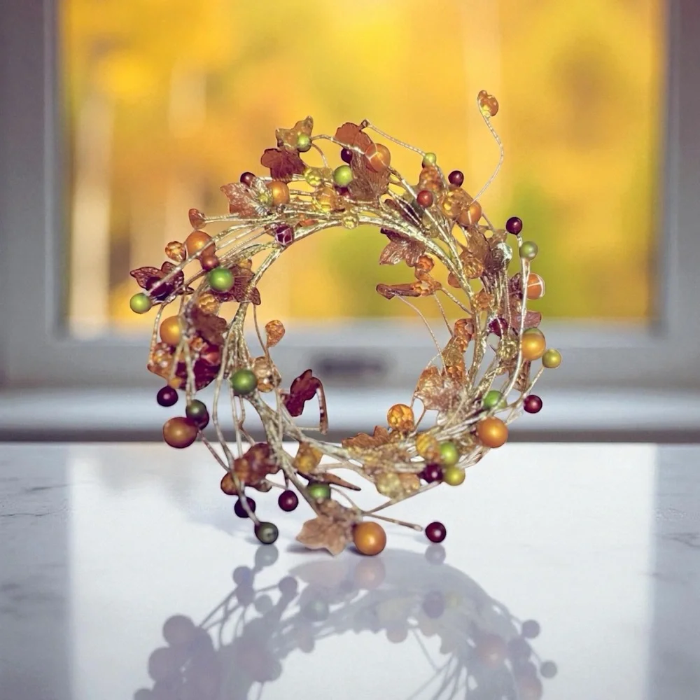 PIER 1 Fall Leaves & Autumn Colored Wreath